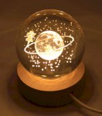 Luz noturna USB Verre Saturne 9cm